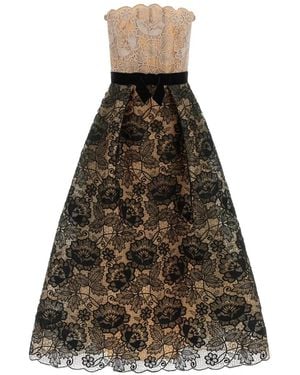 Elie Saab Guipure Lace Dress - Brown