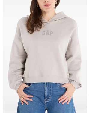 Gap Logo-Print Hoodie - Grey