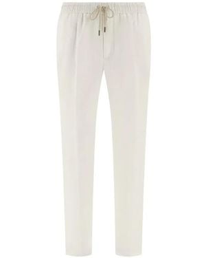 BOGGI City Drawstring Linen Trousers - White