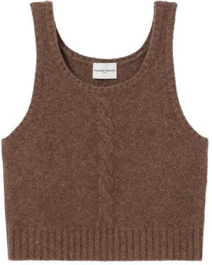 Claudie Pierlot Cable-Knit Cropped Top - Brown