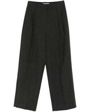 DUNST Double-Pleated Wide-Leg Pants - Blue