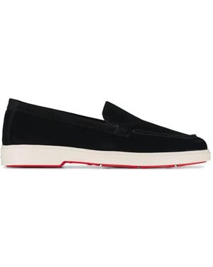Santoni Suede Loafers - Black