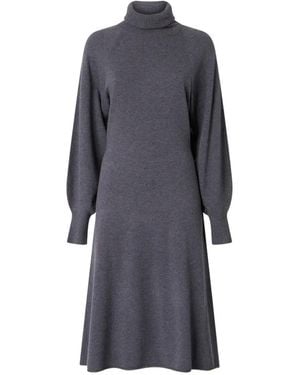 Pinko Rollkragenkleid Mit Ballonärmeln - Blau