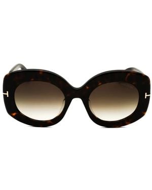 Tom Ford Tortoiseshell-Effect Oversized Sunglasses - Black