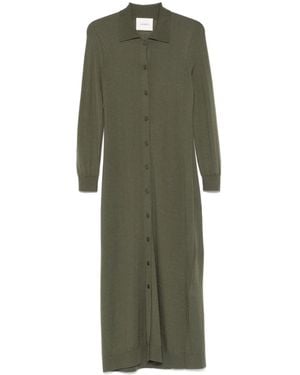 Lisa Yang Cashmere Midi Button-Front Dress - Green