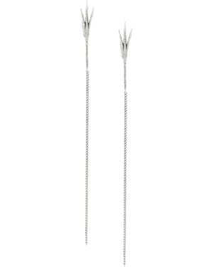 Wouters & Hendrix 18kt Lange 'Crows's Claw' Goldohrringe - Weiß