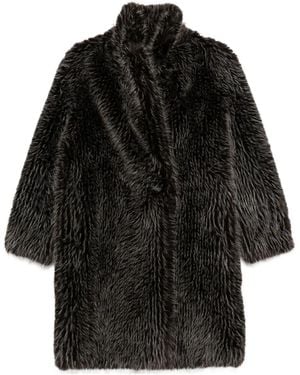 VALENTINI 1972 Funnel-Neck Coat - Black