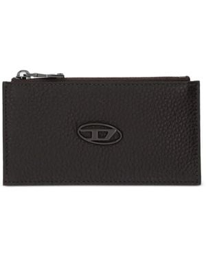 DIESEL Logo-Plaque Zip-Fastening Wallet - Black