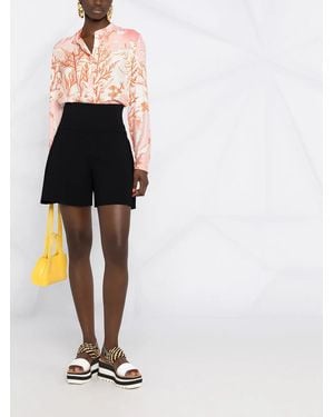 Stella McCartney Shorts De Punto De Talle Alto - Negro