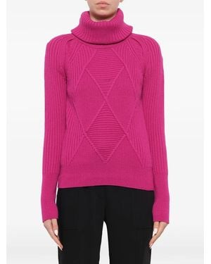 KENZO Wollpullover Mit Rollkragen - Pink
