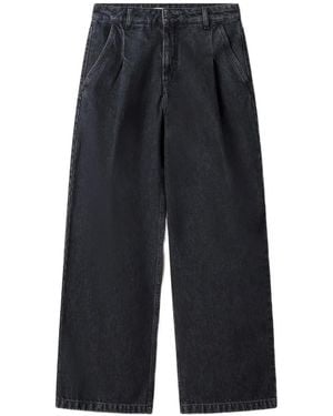 Maison Kitsuné Pleated Wide-Leg Jeans - Blue