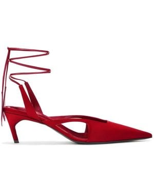 The Attico Lace-Up Slingback Court Shoes - Red
