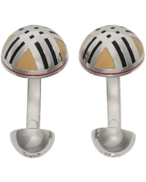 Burberry Check-Pattern Cufflinks - White