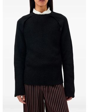 Ann Demeulemeester Ribbed-Knit Jumper - Black