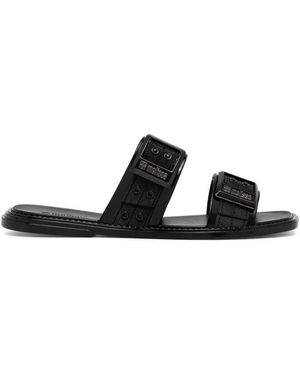 Melissa Buckle-Fastening Eyelet-Detail Sandals - Black
