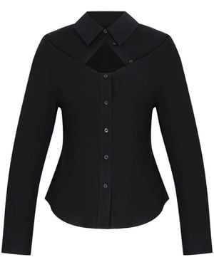 Alexander Wang Cut-Out Long-Sleeve Shirt - Black
