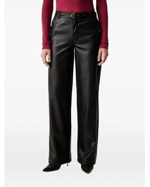 Silvian Heach Belted Faux-Leather Trousers - Black