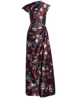 Erdem Floral-Print Draped Gown - White