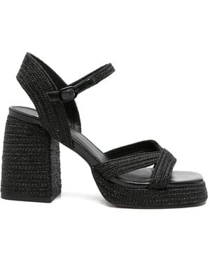 Exe' Havana Jeans-Sandalen Mit Plateausohle - Schwarz