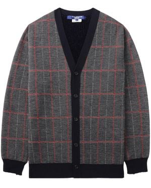 Junya Watanabe Check Pattern V-Neck Cardigan - Black