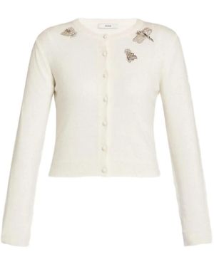 Erdem Verzierter Cardigan Mit Rundem Ausschnitt - Weiß