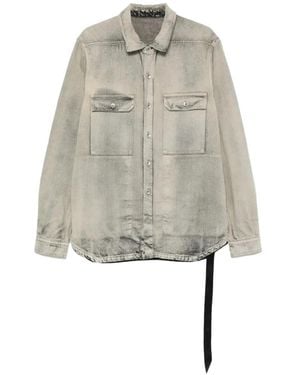 Rick Owens Washed-Effect Denim Jacket - White