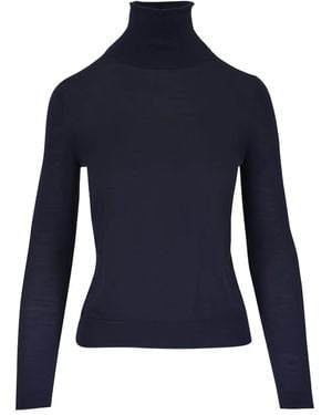 Lafayette 148 New York Turtleneck Long-Sleeves Jumper - Blue