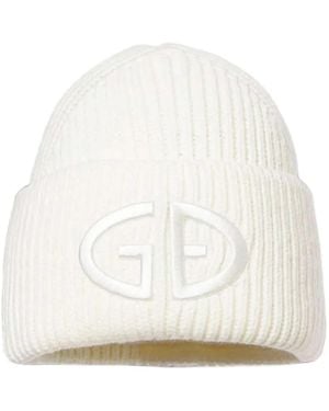 Goldbergh Valerie Logo-Embroidered Ribbed-Knit Beanie Hat - White