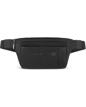 Piquadro Pockets Leather Belt Bag - Nero