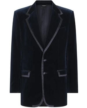 Dolce & Gabbana Sicilia Single-Breasted Tuxedo Jacket - Blue