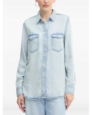 Guess Pocket Buttoned Top - Blue