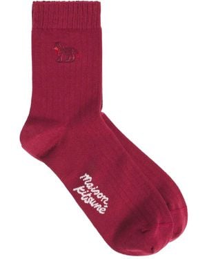 Maison Kitsuné ベイビーフォックス 靴下 - レッド