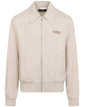 Amiri Striped Zip-Up Jacket - White