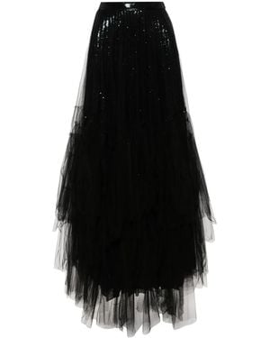 Ralph Lauren Sequinned Tulle Maxi Skirt - Black