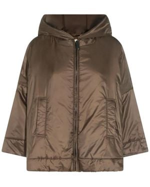 Max Mara The Cube Hooded Zip-Up Coat - Brown