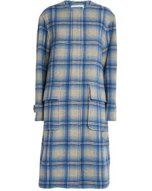 Isabel Marant Plaid-Pattern Wool Coat - Blue