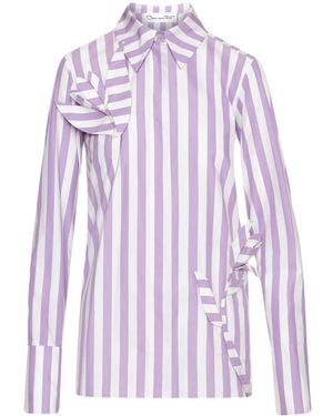 Oscar de la Renta ストライプ シャツ - パープル