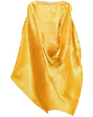 Melitta Baumeister Pleated Metallic Midi Dress - Yellow