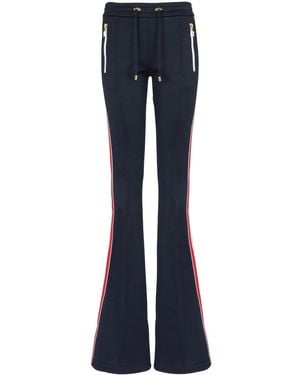 Balmain Flared Jersey Trousers - Blue