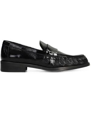 Pedro Miralles Gines Crinkled-Effect Loafers - Black