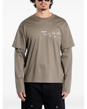 HELIOT EMIL Logo-Print T-Shirt - Grey