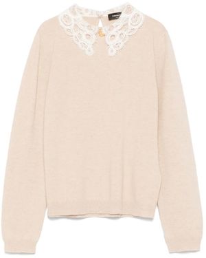 Fabiana Filippi Lace-collar Sweater - ナチュラル