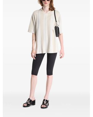 PATTA Knitted Striped T-Shirt - White