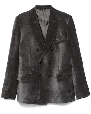 Reveres 1949 Velour Blazer - Black