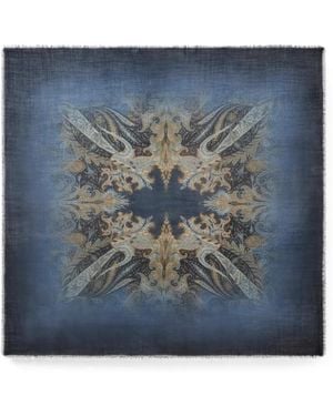 Etro Ausgeblichener Schal Mit Paisley-Print - Blau