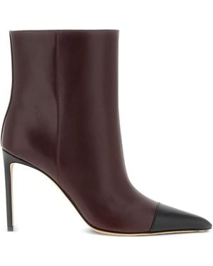 Francesco Russo 95Mm Contrasting-Detail Ankle Boots - Brown
