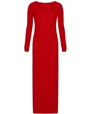 Marella Cut-Out Long-Sleeve Dress - Red
