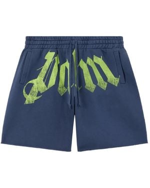 Palm Angels Shorts Con Logo - Blu