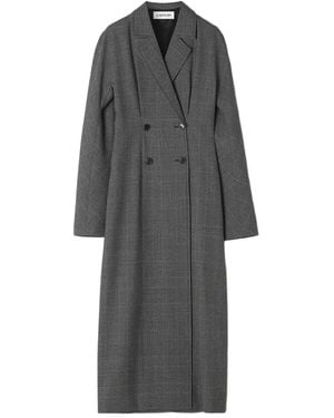 Lanvin Double-Breasted Prince Of Wales Wool Dress - Gray