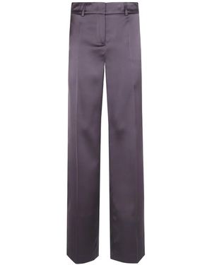 DR. HOPE Tailored Satin-Finish Trousers - Purple